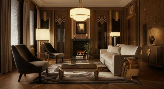 Art Deco Living Room: Furniture & Decor Ideas