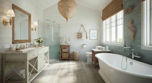 Coastal Hamptons Bathroom Ideas & Decor