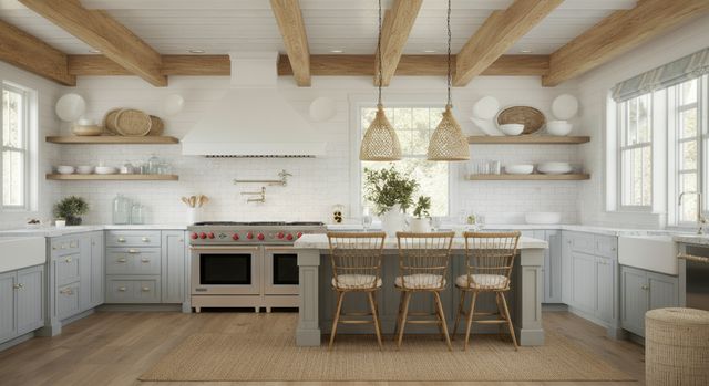Coastal Hamptons Kitchen: Breezy & Elegant