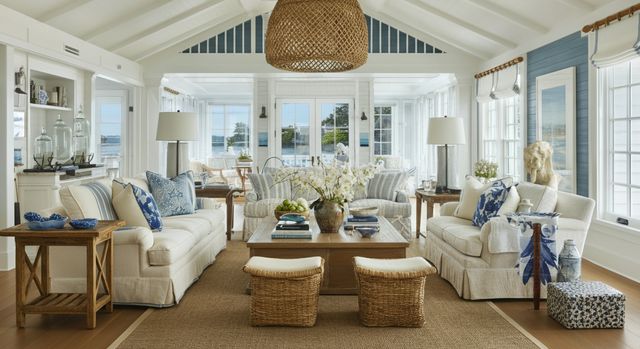 Coastal Hamptons Living Room: Relaxed Elegance