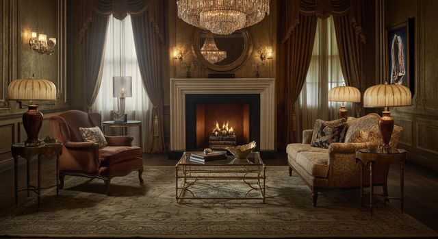 Hollywood Regency Living Rooms: Glamour & Style