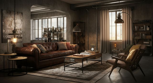 Industrial Living Room: Furniture & Decor Ideas
