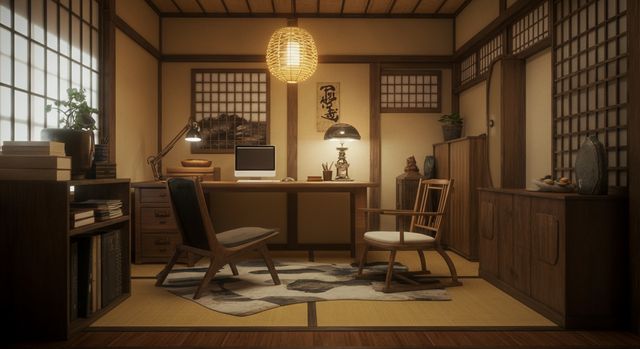 Japandi Home Office: Serene & Productive Spaces