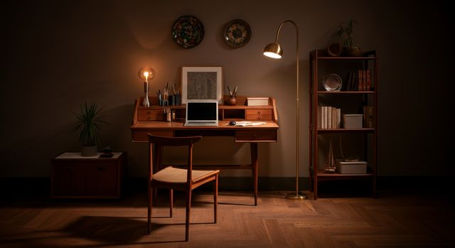 Mid Century Modern Desk Setup: Curated Style