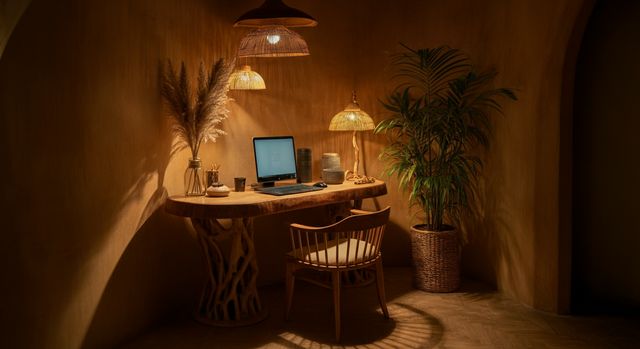 Modern Organic Desk Setup: Curated Essentials